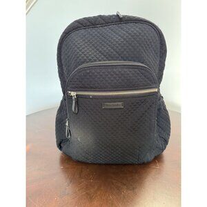 VERA BRADLEY XL Iconic Campus Backpack CLASSIC BLACK Cotton Travel Quilted